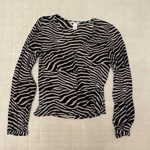 H&M Zebra Print Blouse - Size US2